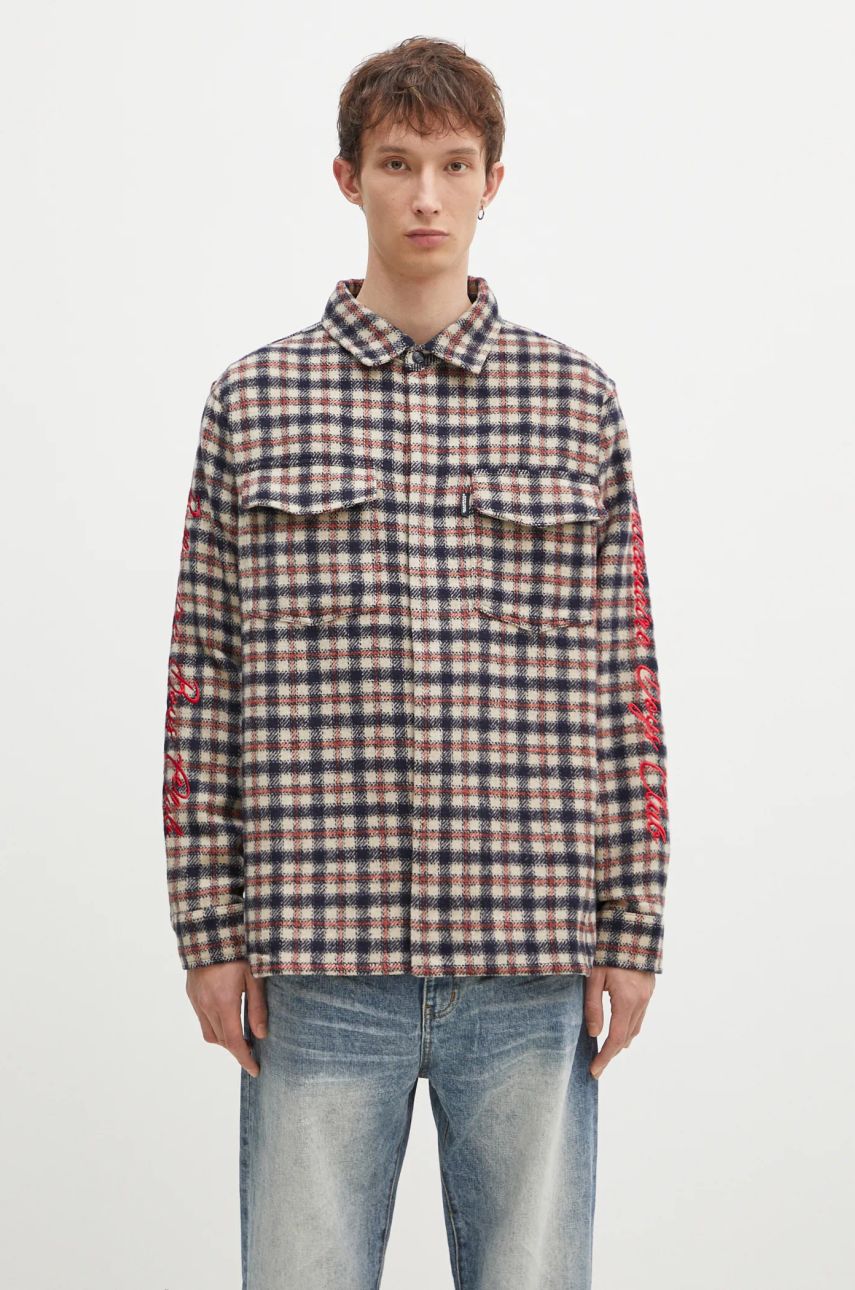 Риза BILLIONAIRE BOYS CLUB Men's Regular Fit Embroidered Checked Shirt Синьо | B24429, 0