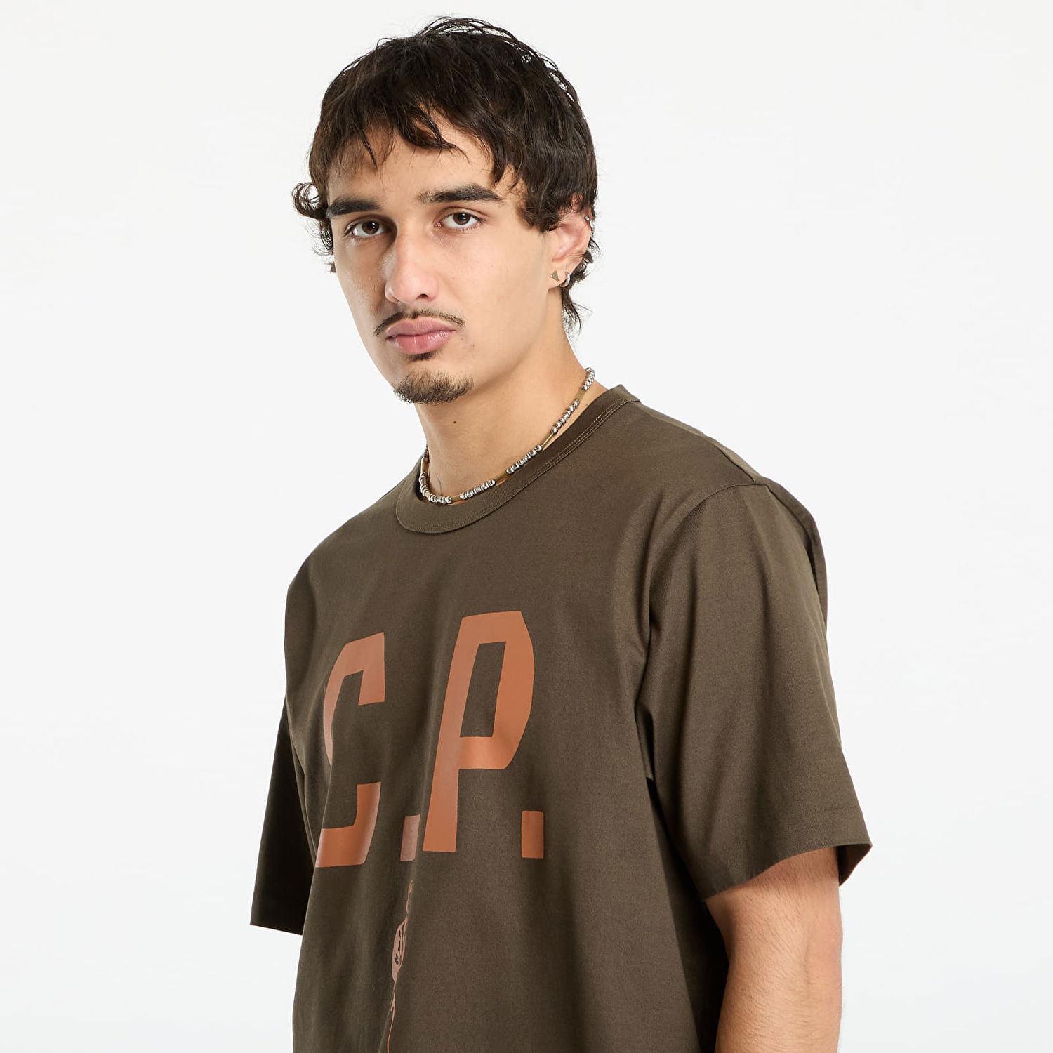 Тениска C.P. Company Mercerized 30/2 Jersey Twisted Short Sleeve Logo T-Shirt Ivy Green Зелено | 19CMTS112A110301W-683, 1