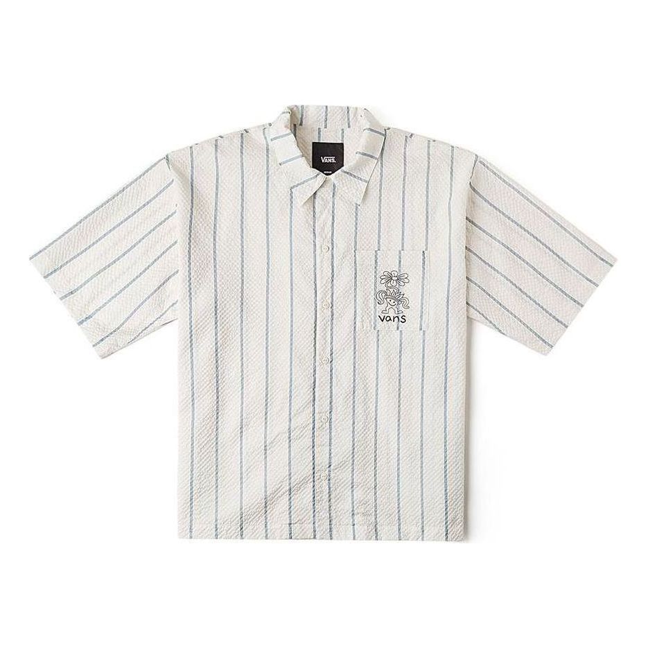 Риза Vans Stripe Short-Sleeved Shirt Бяло | VN000GTKCTU, 0