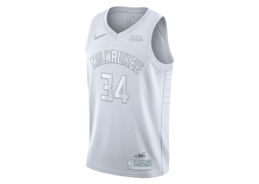 Фланелка Nike NBA Milwaukee Bucks MVP 34 Antetokounmpo Swingman Jersey White Бяло | CT4209-100