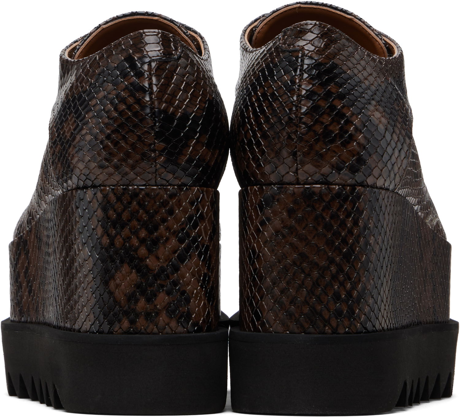 Кецове и обувки Stella McCartney Limited-Edition Elyse Snake Platform Derbys Кафяво | 810479APAEK0, 1