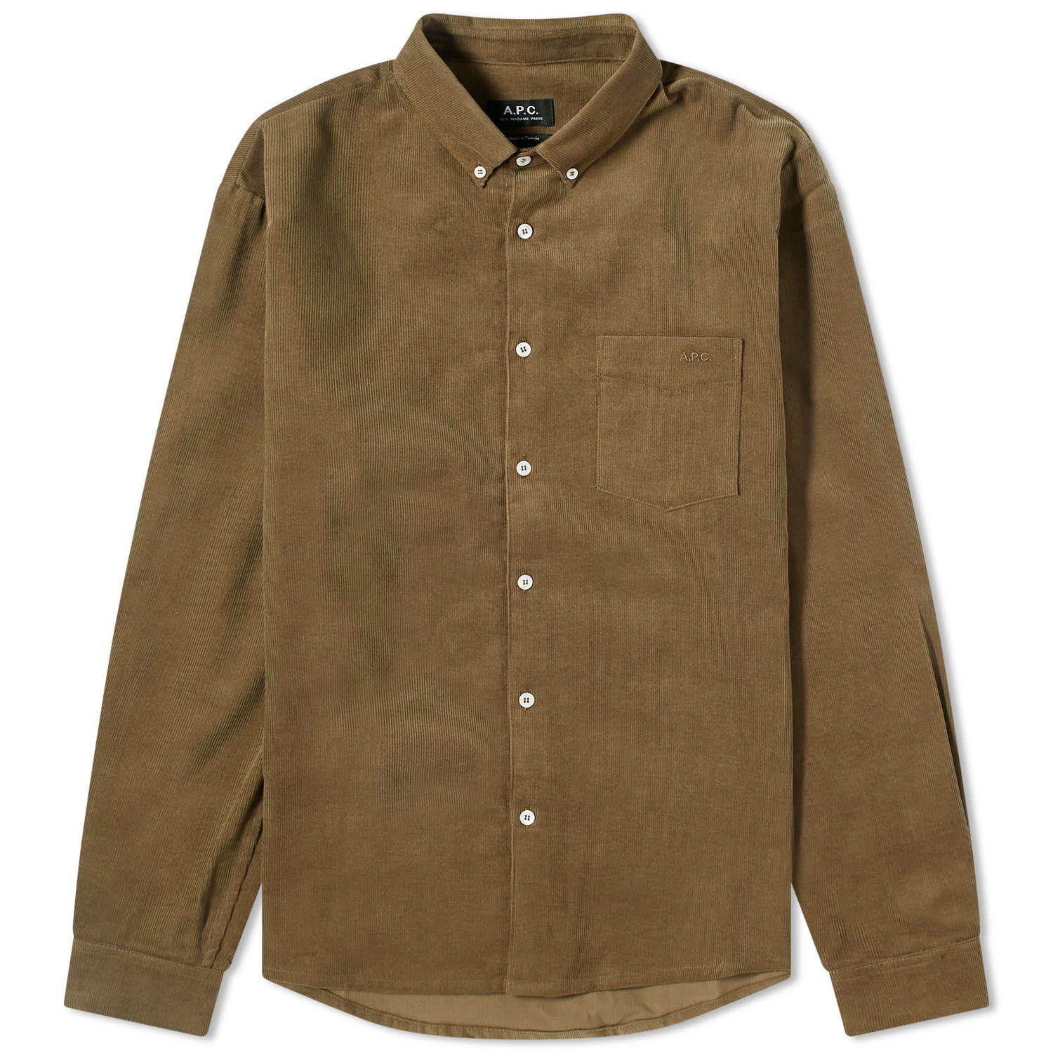 Риза A.P.C. Serge Logo Mini-Cord Shirt Зелено | COGEQ-H12565-JAA, 0