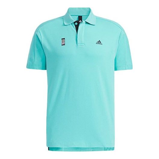 Поло тениска adidas Originals Series Logo Solid Short Sleeve Polo Shirt Тюркоазено | GP0826