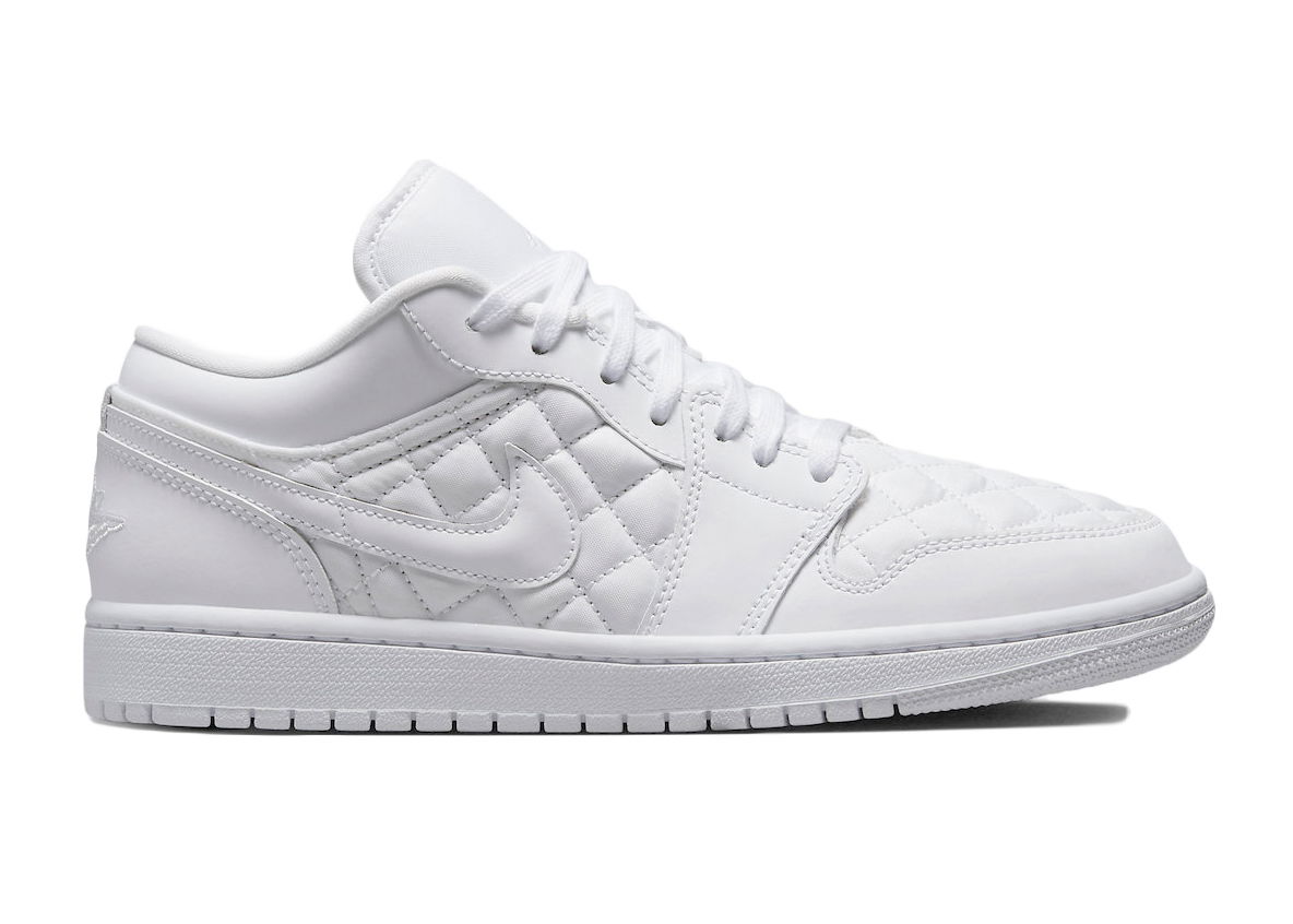 Кецове и обувки Jordan Air Jordan 1 Low Quilted White (W) Бяло | DB6480-100, 0