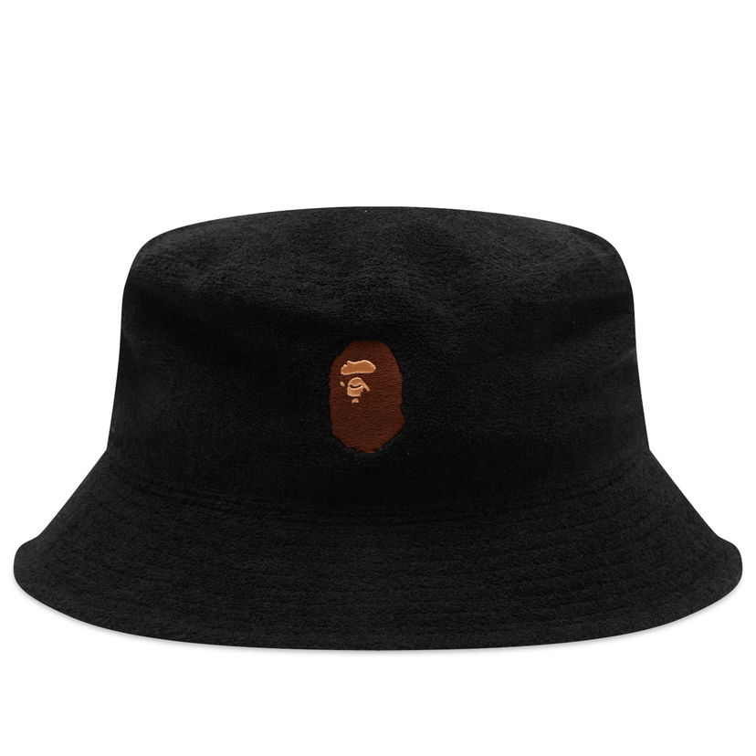 Шапка BAPE A Bathing Ape Ape Head Pile Bucket Hat Черно | 001HTK301007M-BLK