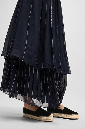 Грижа за обувките BOSS Suede Espadrilles Черно | 50542344, 1