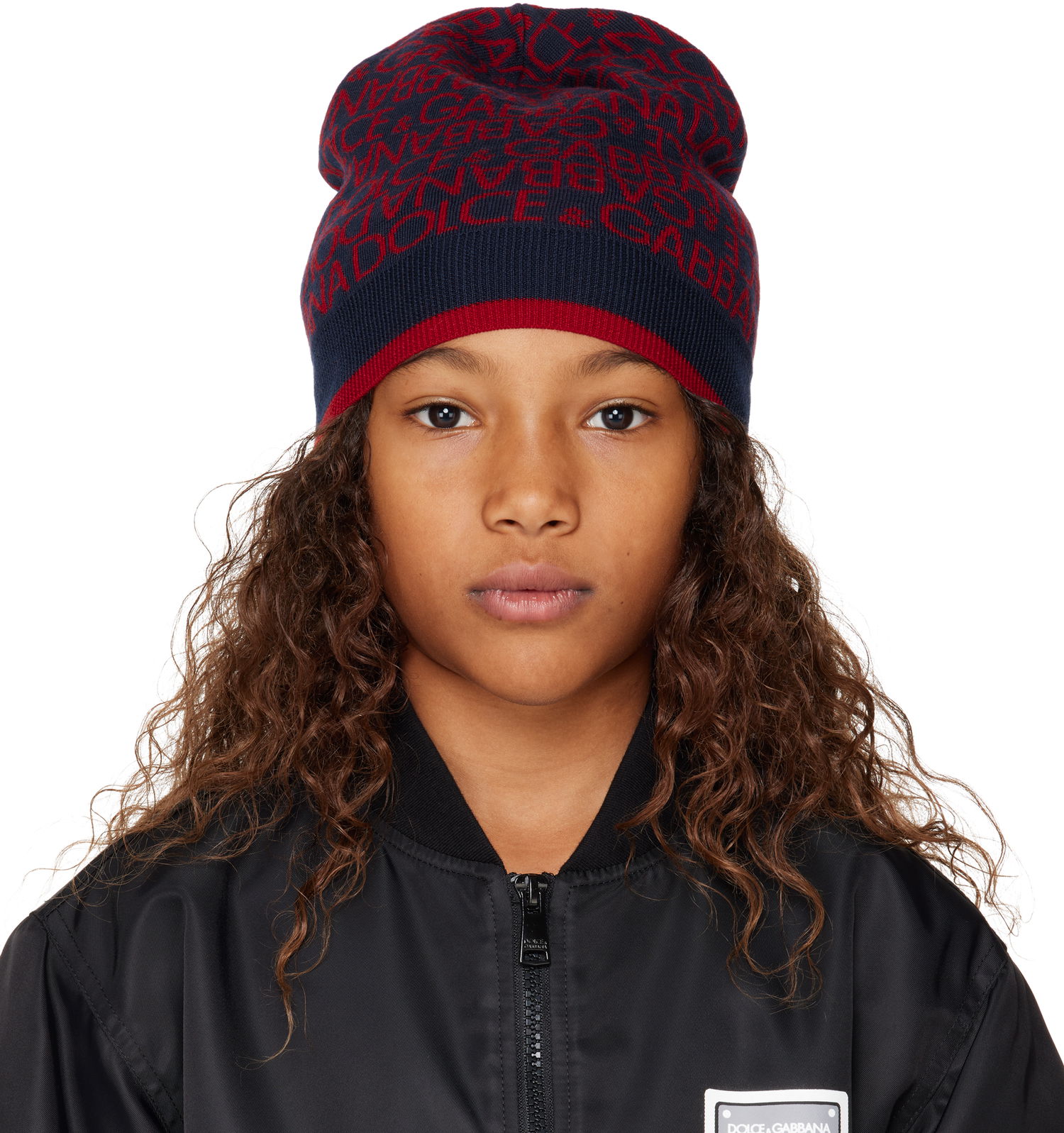 Яке бомбър Dolce & Gabbana Dolce&Gabbana Kids Jacquard Knit Beanie Черно | LBKHA7 JCVW1, 0
