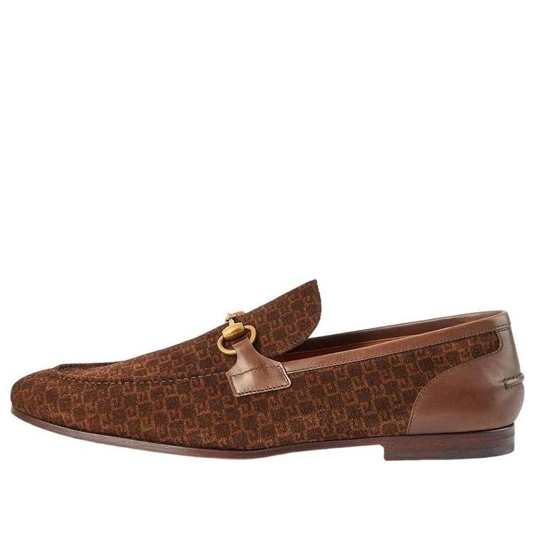 Кецове и обувки Gucci Jordaan Patterned Loafer Кафяво | 406994-AAA4O-8548, 0