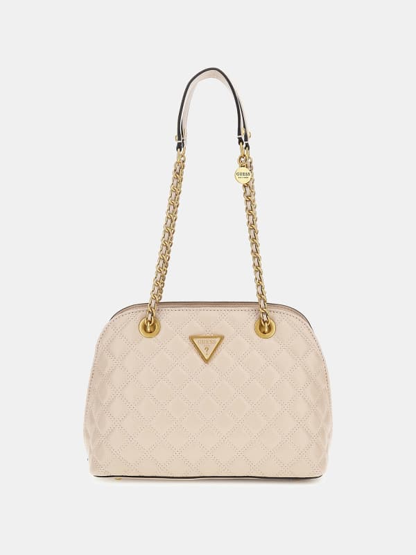 Дамска чанта GUESS Giully Quilted Crossbody Бежово | HWQA8748050