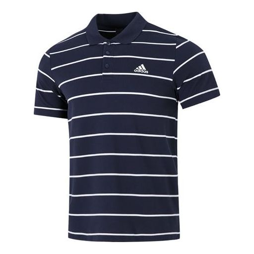 Поло тениска adidas Originals Fi Stripe Small Label Polo Shirt Тъмно синьо | HE7434