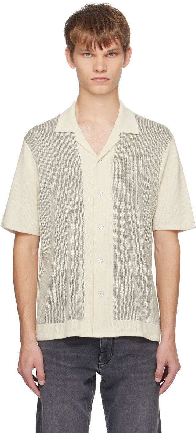 Риза rag & bone Harvey Striped Knitted Shirt Бяло | MBS22S013KI13, 0