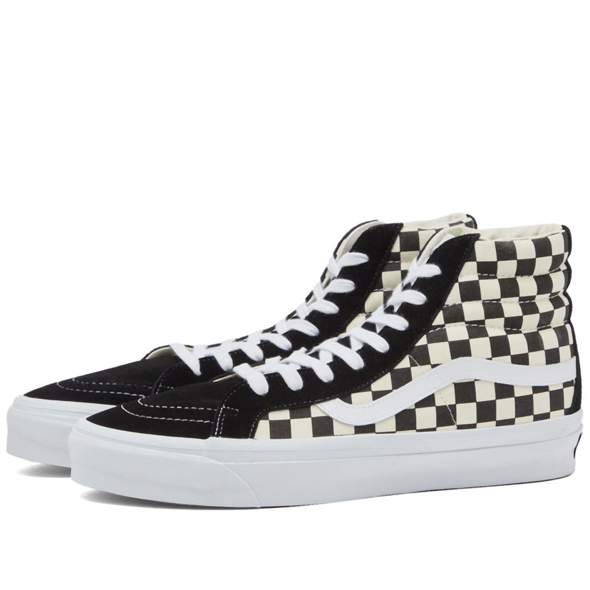 Скеитбординг Vans Men's Sk8-Hi Reissue 38 Sneakers in Lx Checkerboard Black/Off White, Size UK 10 | END. Clothing Черно | VN000CR02BO