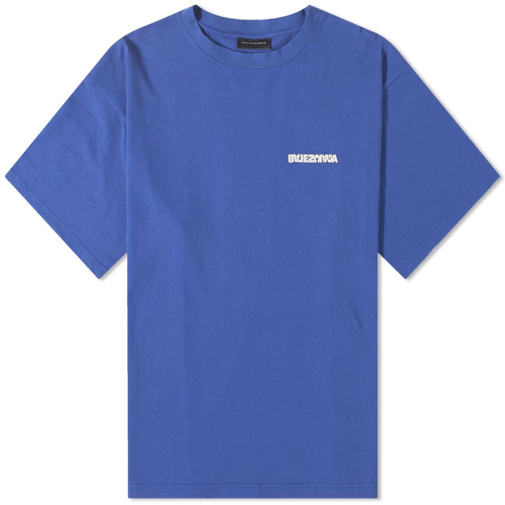 Тениска Balenciaga Reverse Back Logo Tee Синьо | 612966-TLVB3-4388, 0