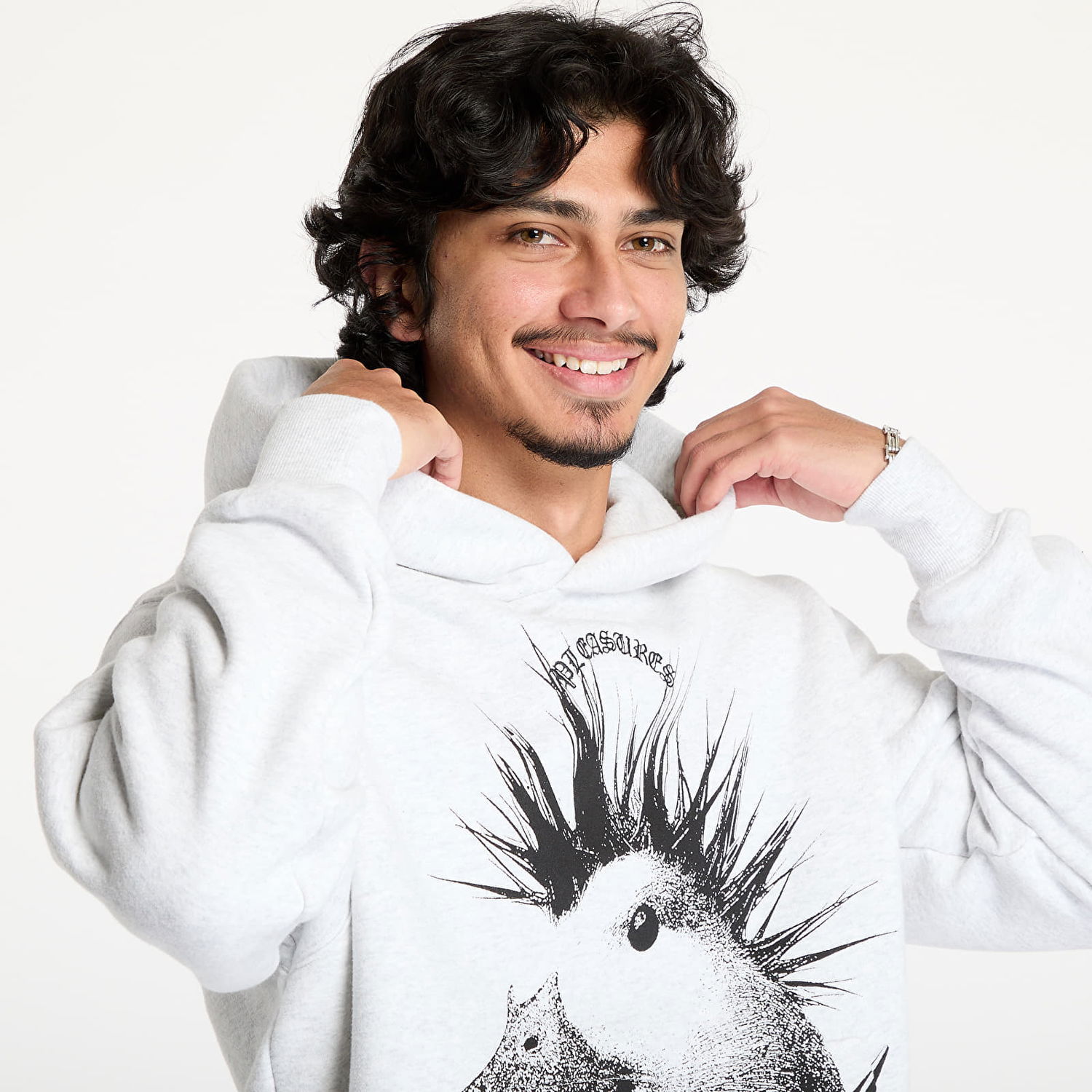 Суитчър Pleasures Punk Duck Print Hoodie Сиво | P24W021 GREY, 1