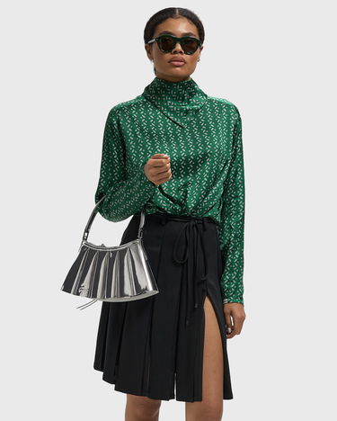 Чанта през рамо Lacoste Lenglen Pleated Shoulder Bag Металик | NU5208DP-T10, 2