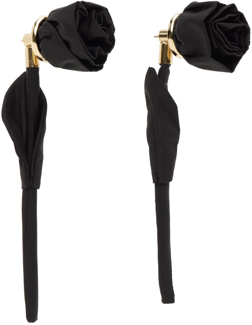 Значка Simone Rocha Simone Rocha Rose Earrings Черно | ERG404 1067, 1