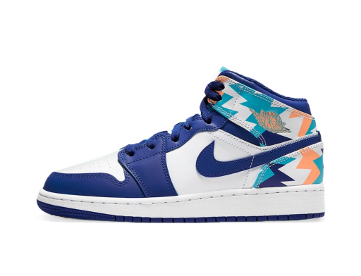 Лимитирано Издание Jordan Air Jordan 1 Mid GS "Geometric Pint" Синьо | 555112-105