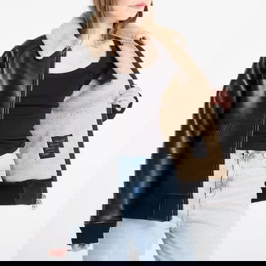 Яке бомбър Carhartt WIP Shepton Faux Leather Sherpa Collar Jacket Черно | I035974.1LMXX, 3