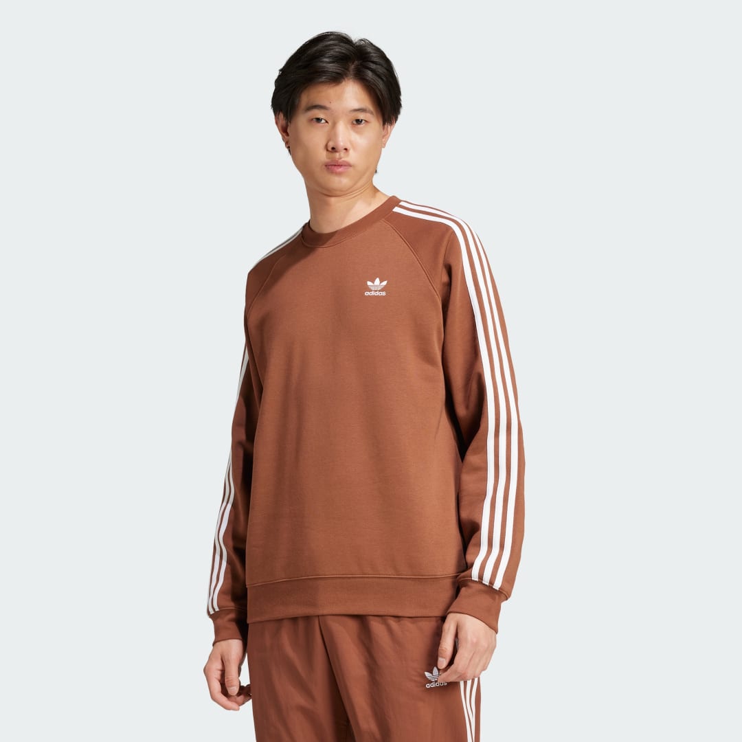 Суитчър adidas Performance Adicolor Classics 3-Stripes Crew Sweatshirt Кафяво | IY9914, 0