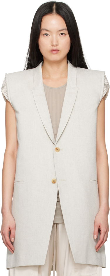 Жилетка Rick Owens Rick Owens Hollywood Dirt Tailored Sleeveless Denim Blazer Бежово | RP01E7768 DRD, 0