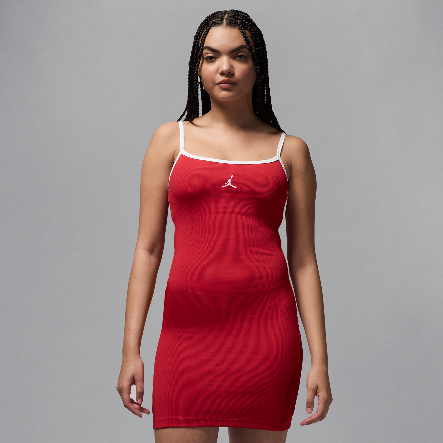 Pокля Jordan Jordan Women's Fitted Ribbed Dress Червено | HJ0062-636, 0