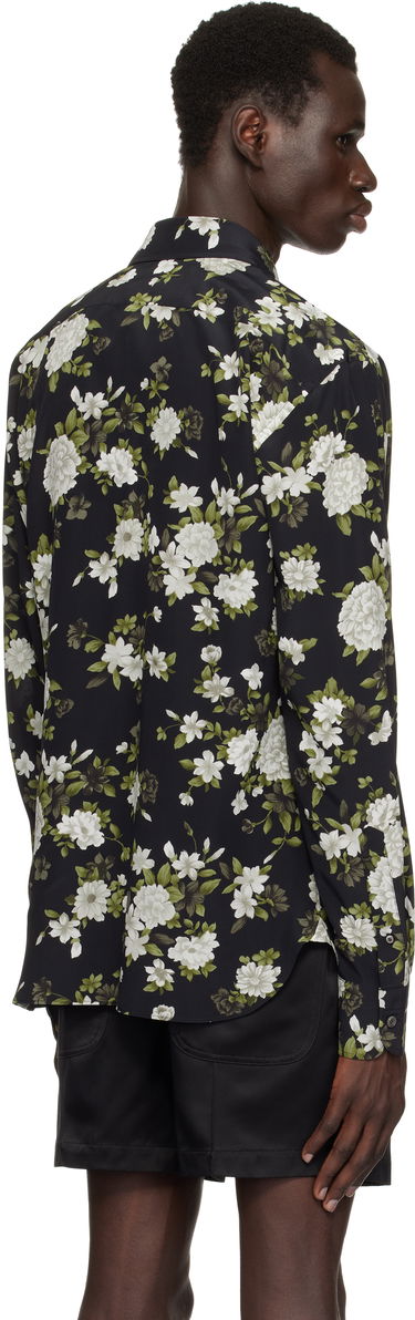 Риза Tom Ford Tom Ford Crepe De Chine Floral Print Fluid Fit Shirt Черно | HRO003-FMS043S25, 2