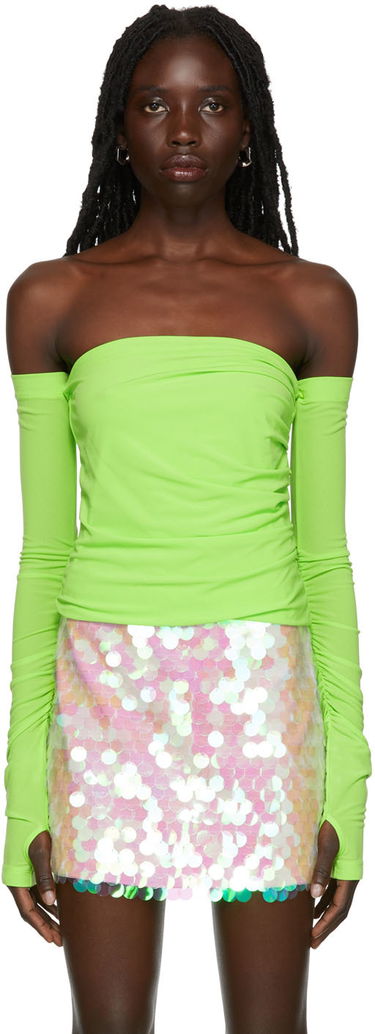 Потник Helmut Lang Women's Twist Off-The-Shoulder Blouse Зелено | M05HW503, 0