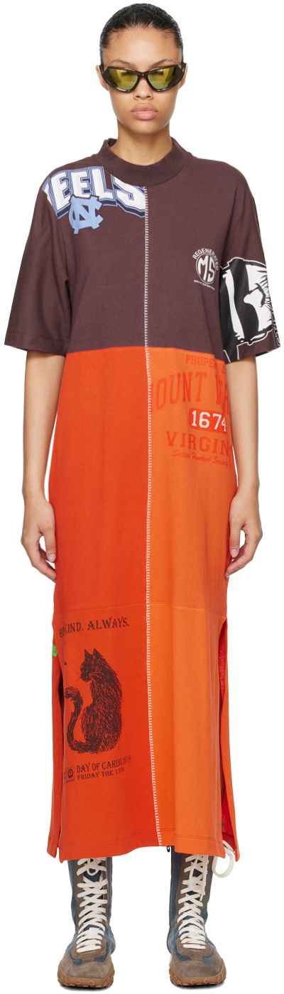 Pокля Marine Serre Regenerated Maxi Dress Оранжево
 | MDR040, 0