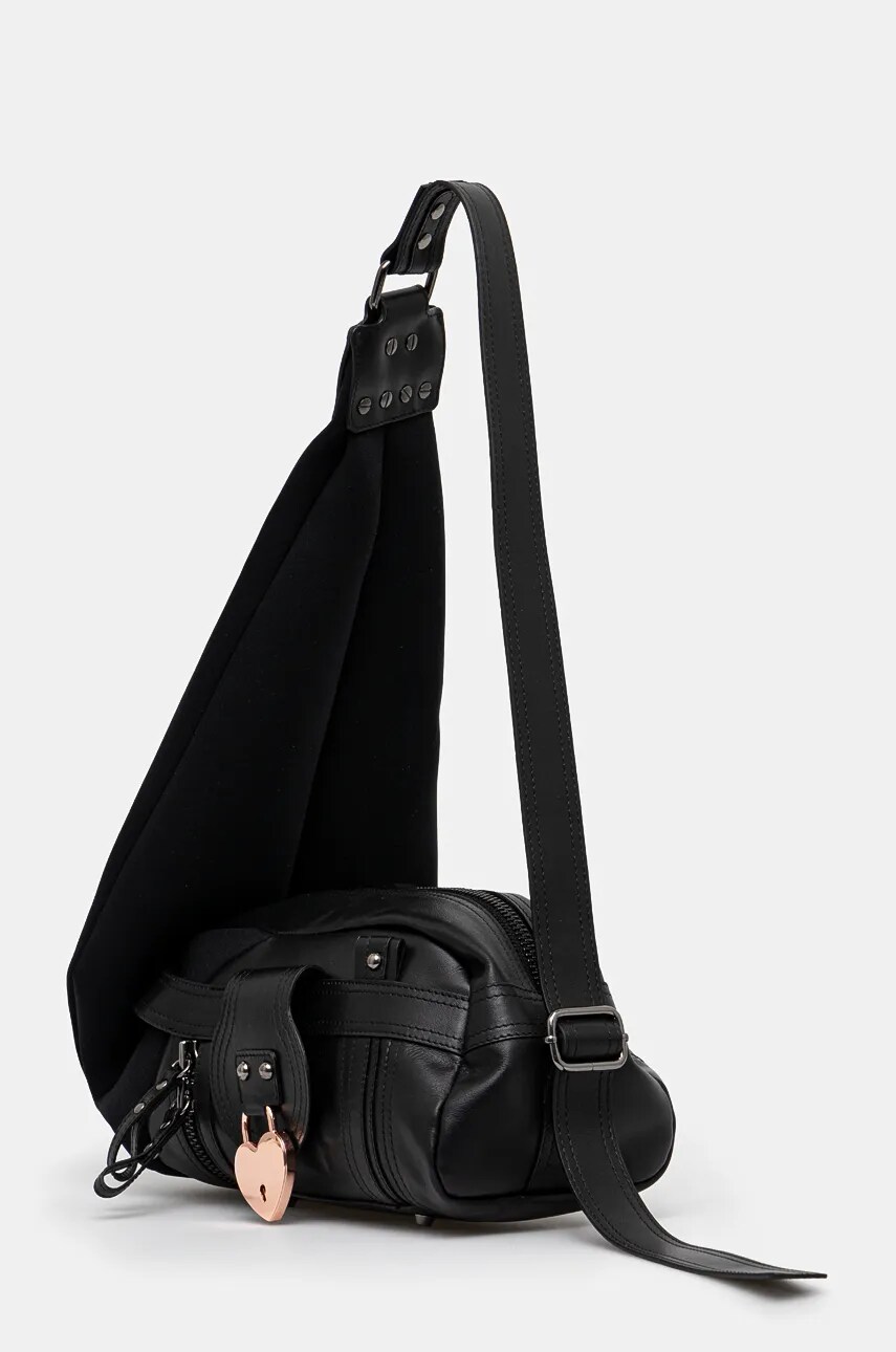 Дамска чанта Ottolinger Ottolinger Mini Neoprene Leather Heart Lock Bag Черно | 2227210299, 1