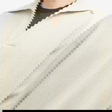 Пуловер Studio Nicholson Studio Nicholson Nash Rib Polo Knit, Size Large Бежово | NASHSNM-1295-NTL, 5
