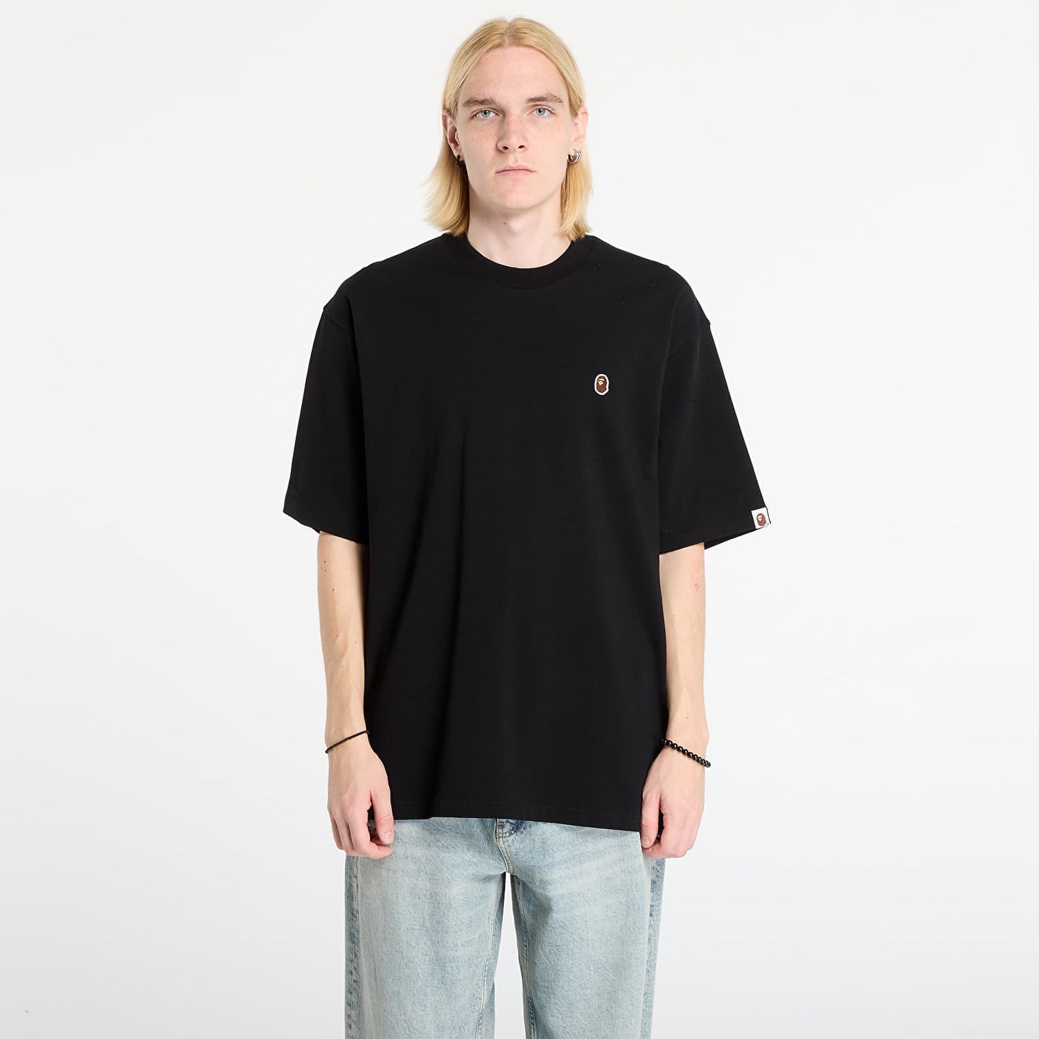 Тениска BAPE One Point Relaxed Fit Tee XXL Черно | 001TEL801301MBLK, 0