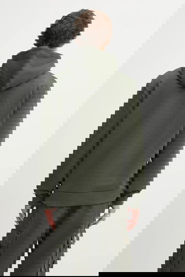 Суитчър Carhartt WIP Plain Hooded Script Embroidery Sweatshirt with Kangaroo Pocket Зелено | I035392.3CDXX, 2