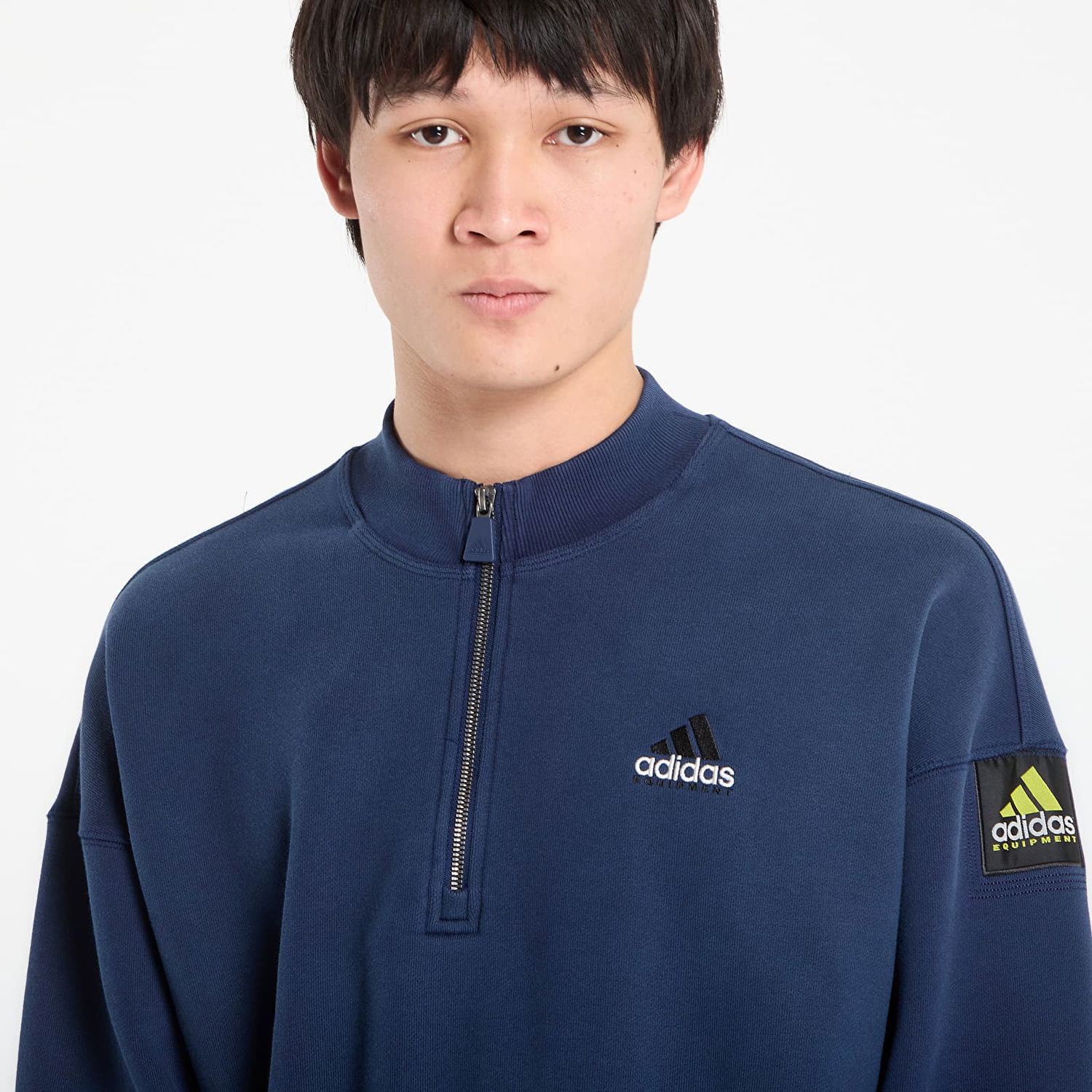 Суитчър adidas Originals Equipment Hz Colorblock Half-Zip Mock Collar Sweatshirt Тъмно синьо | KE1351, 1