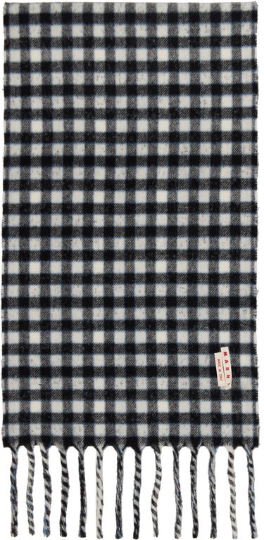 Шал Marni Double Check Logo Wool Mohair Scarf Многоцветен | SCMC0140Y0 UAW052, 1