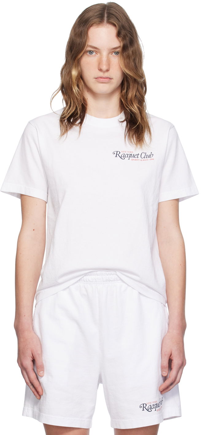 Тениска Sporty & Rich White '94 Racquet Club' T-Shirt Бяло | TO042S406RW