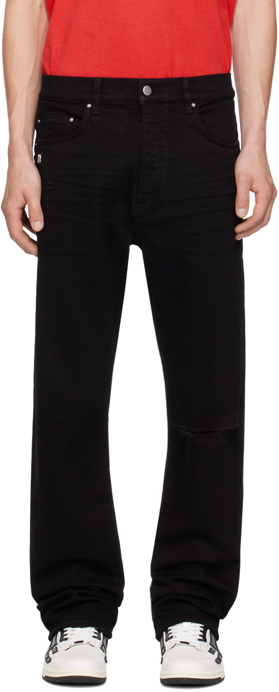 Дънки AMIRI Black Slash Slim Jeans Черно | AMDNSM1002