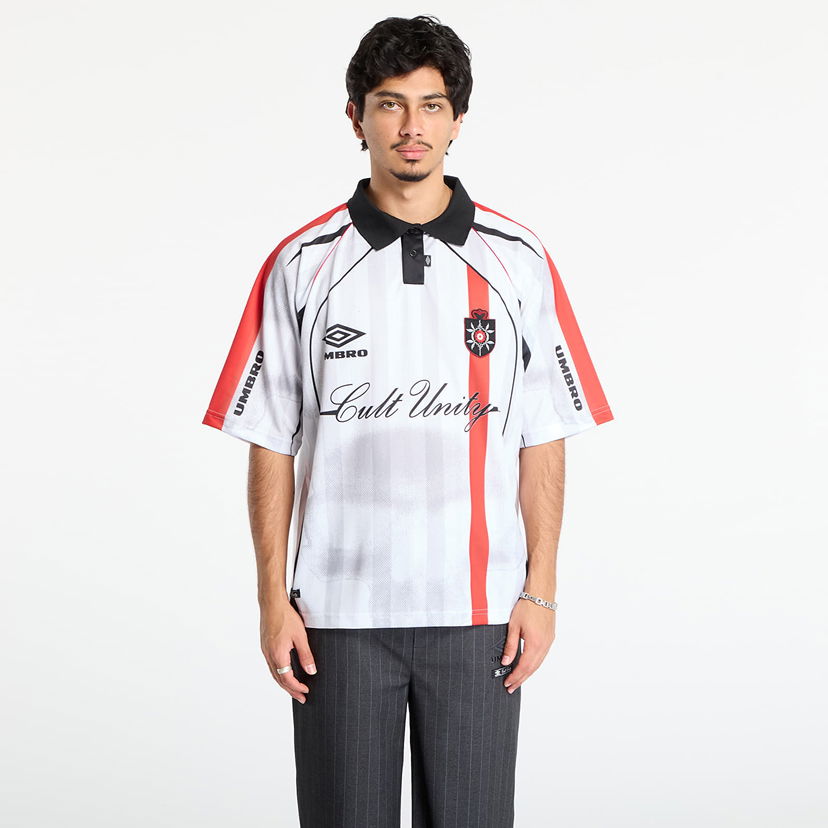 Поло тениска Umbro Cult Unity Striped Polo Shirt Бяло | UBMW0402FA251 WTH0020