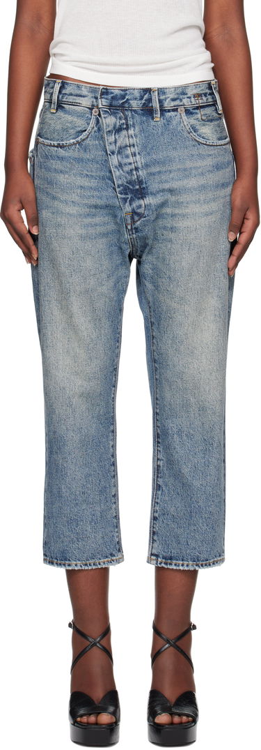 Дънки R13 R13 Exene Cropped Distressed Jeans Синьо | R13WD139-D213A, 0