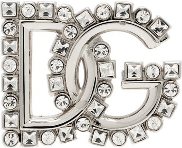 Значка Dolce & Gabbana Dolce&Gabbana Crystal-Embellished DG Logo Brooch Металик | WPR2L1 W1111, 0