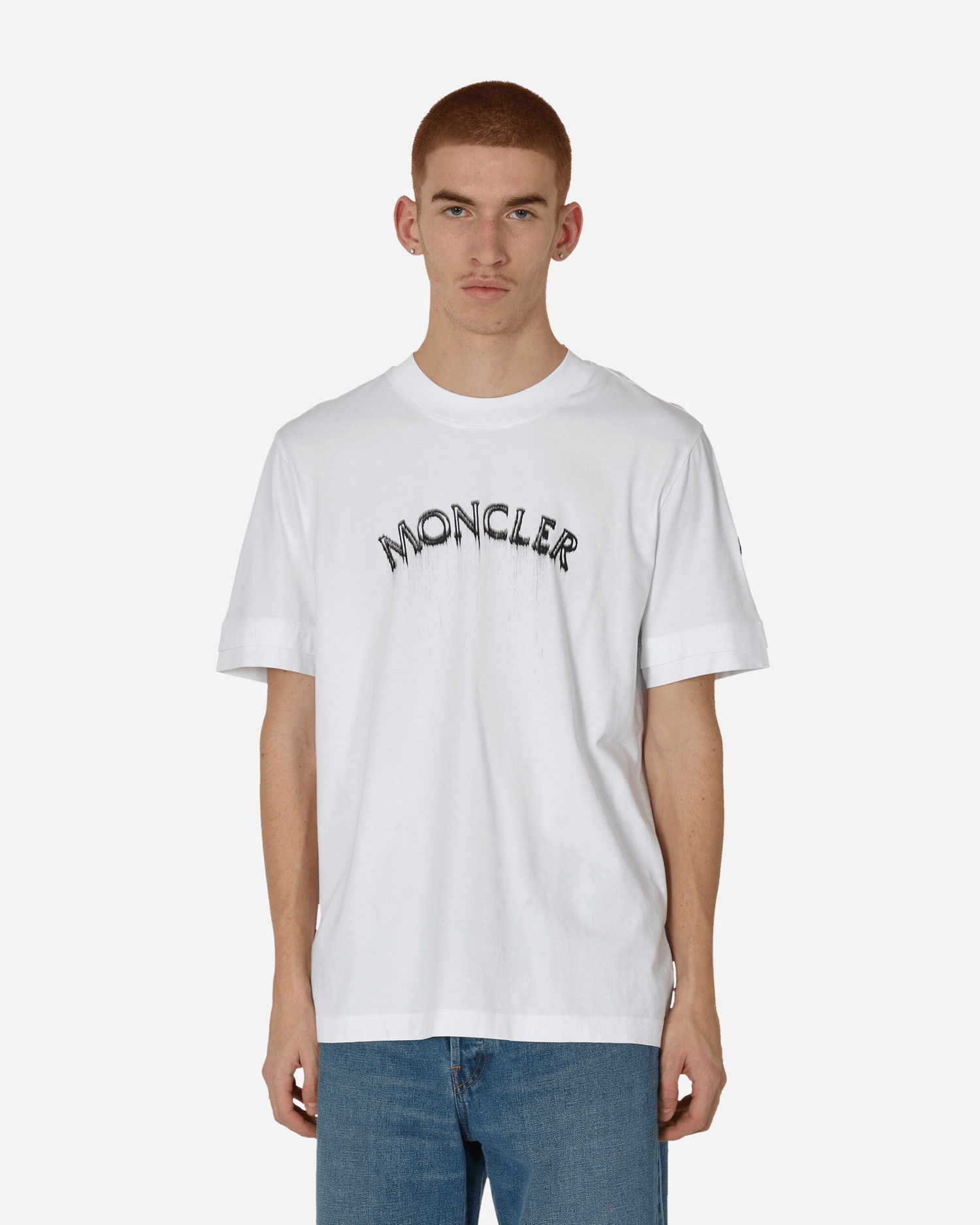 Тениска Moncler Matt Black Logo T-Shirt Бяло | 8C0000289A17 001, 1