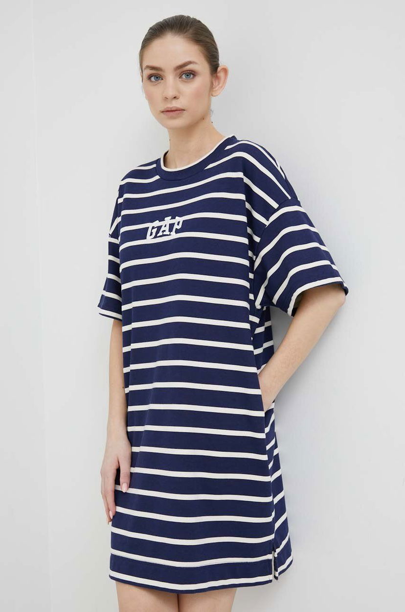 Pокля GAP Oversized Mini T-Shirt Dress Синьо | 575586.01WHITENAV