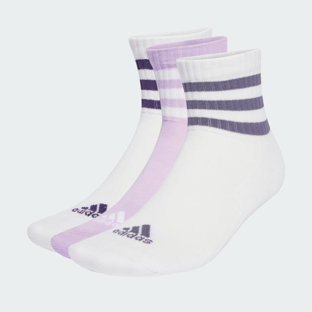 Чорапи adidas Performance 3-Stripes Cushioned Low-Cut Socks - 3 Pairs Лилаво | JW2768, 0