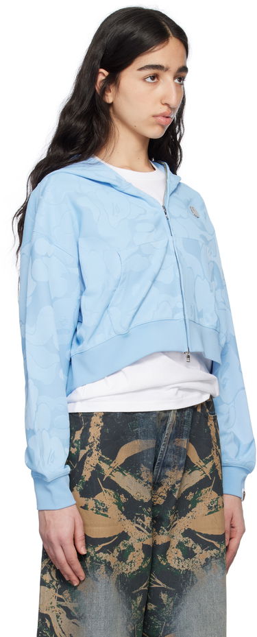 Суитчър BAPE BAPE Jacquard One Point Cropped Zip Hoodie Сиво | 001ZPL302013L, 4
