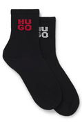 Two-pack of short-length socks with sparkly logos