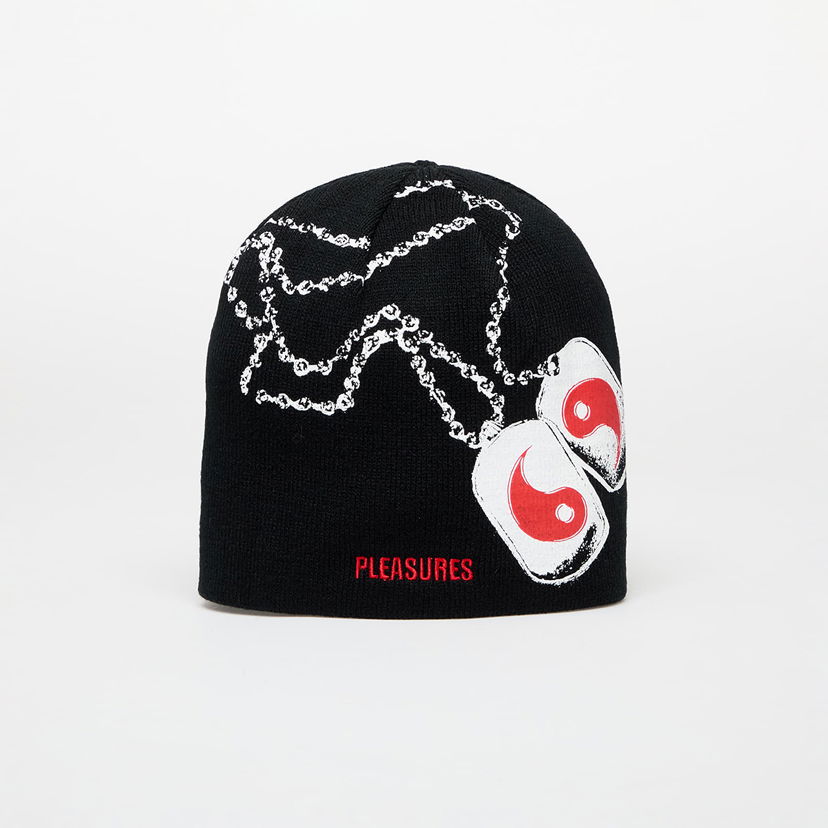 Шапка Pleasures Dog Tags Graphic Skully Beanie Черно | P24W055 BLACK