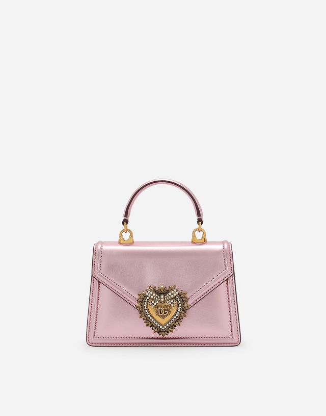 Dolce & Gabbana Metallic Embellished Heart Leather Shoulder and Crossbody Bag