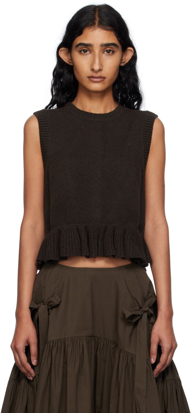 Cecilie Bahnsen Bill Ruffled Hem Knit Vest