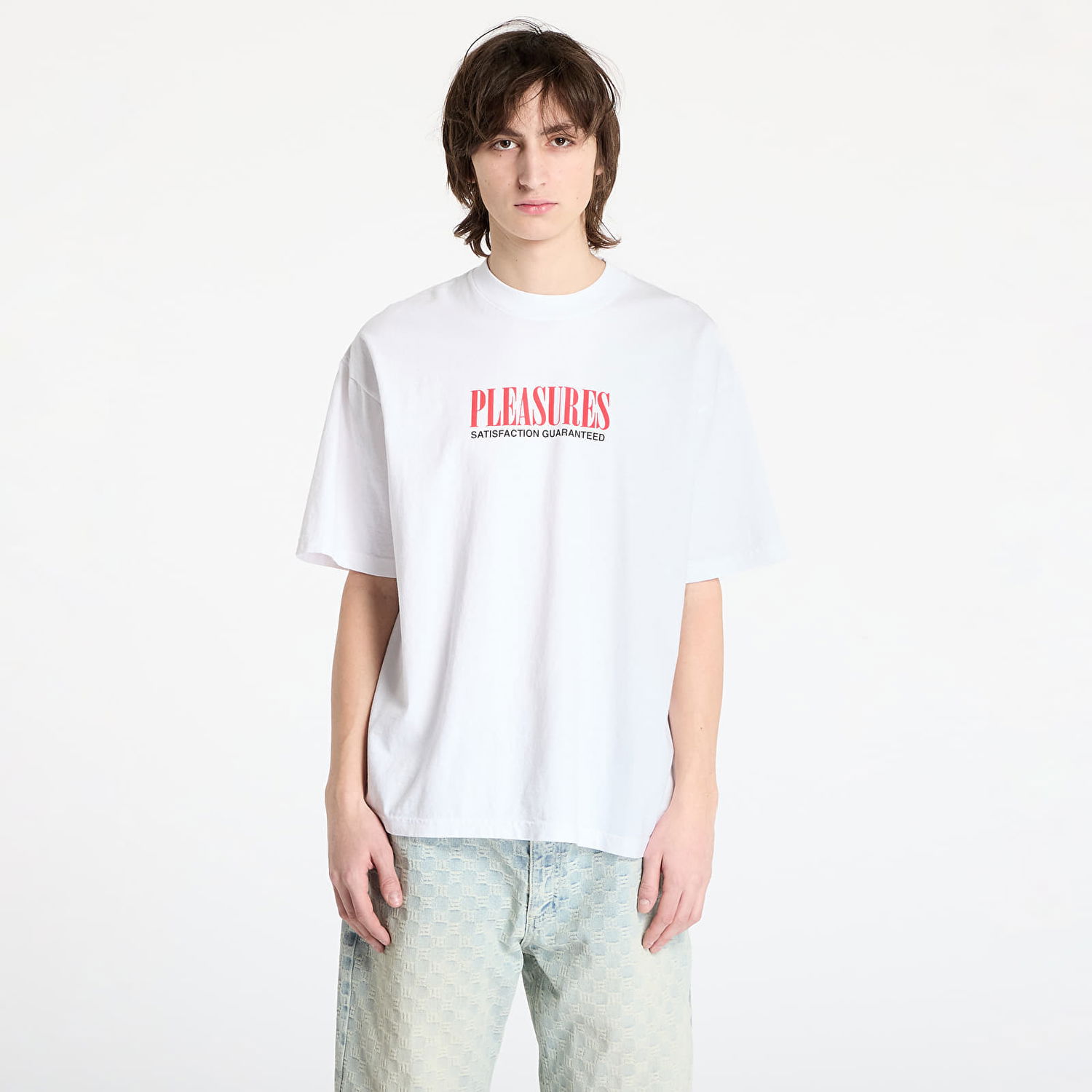 Тениска Pleasures Pleasures Satisfaction T-Shirt Бяло | P25SP052 WHITE, 0