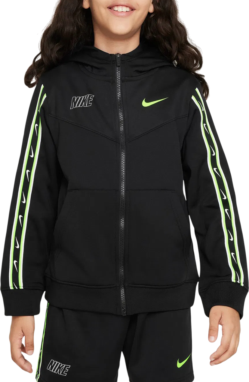 Суитчър Nike Sportswear Repeat Taped Sleeve Full-Zip Hoodie Черно | dz5622-013