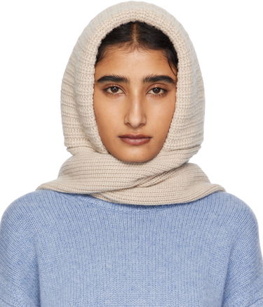 Шал Yves Salomon Yves Salomon Knit Hooded Scarf Бежово | 26W25WAA506XXMACL, 0